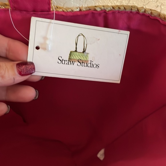 ❤️ Straw Studios pink tote bag 🥰 NWT - Picture 2 of 5